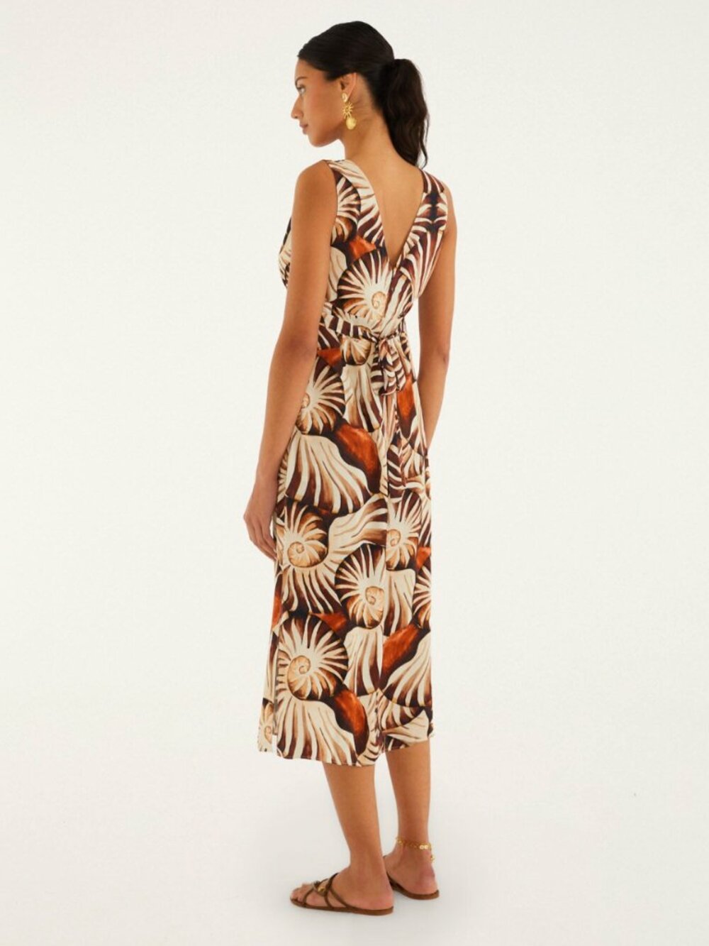 NWT FARM Rio Multicolor Ammonite Buttoned Midi Dress - Picture 2 of 7